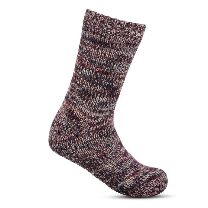 totes toasties® Mens Chunky Twist Sherpa Lined Slipper Socks Multi Extra Image 3